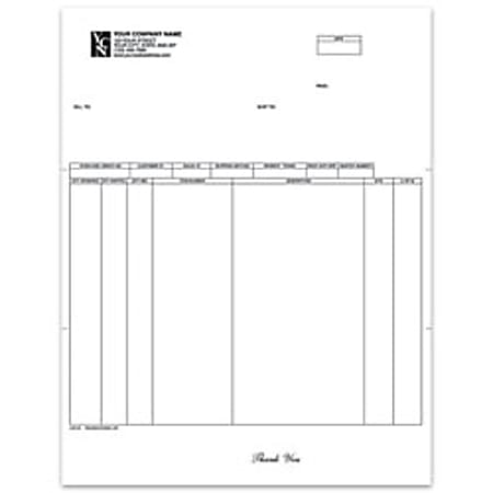 Custom Laser Picking List For Dynamics®/Great Plains®/Microsoft®, 8 1/2" x 11", 1 Part, Box Of 250