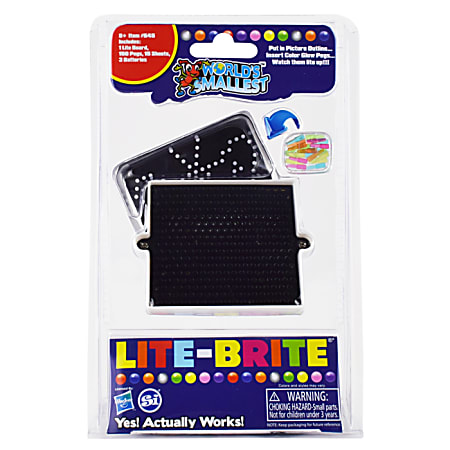 Super Impulse World’s Smallest Lite Brite Game, 8-1/2”H x 5-7/16”W x 1-1/2”D