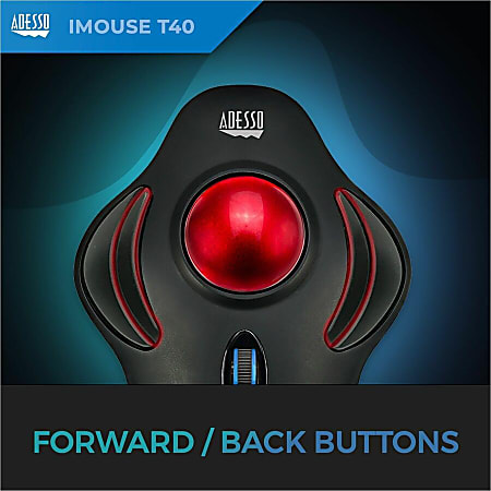 Adesso iMouse T40 Wireless Programmable Ergonomic Trackball Mouse
