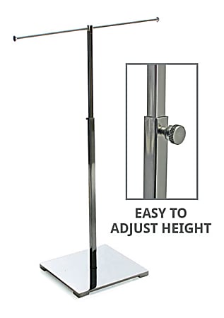 Azar Displays Single-Tier Adjustable Necklace Counter Display, 25" x 7", Silver