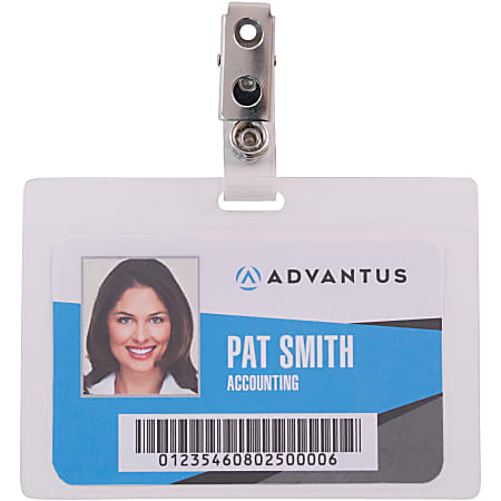 Advantus Clip on Retractable ID Reel with Badge Holder Strap, Black, 25/BX