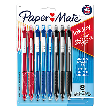 Paper Mate® InkJoy™ 300 RT Retractable Pens, Medium Point, 1.0 mm, Assorted Barrels, Assorted Ink Colors, Pack Of 8