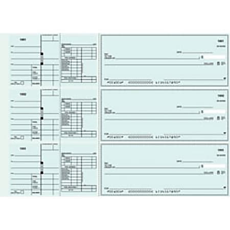 Custom 3-To-A-Page Checks, Style 41, 8 1/4" x 3 1/24", Box Of 300