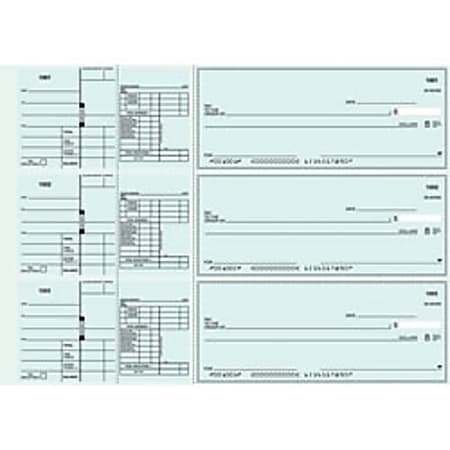 Custom 3-To-A-Page Checks, Style 41, 8 1/4" x 3 1/24", 2 Part, Box Of 300