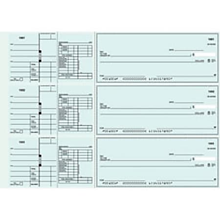 Custom 3-To-A-Page Checks, Style 41, 8 1/4" x 3 1/24", 2 Part, Box Of 300