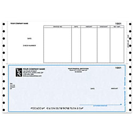 Custom Continuous Accounts Payable Checks For Sage Peachtree®, 9 1/2" x 6 1/2", Box Of 250
