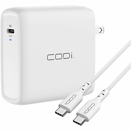 CODi 100W Wall USB-C Charger with 6.5ft USB2.0 EPR Braided Cable - A01118
