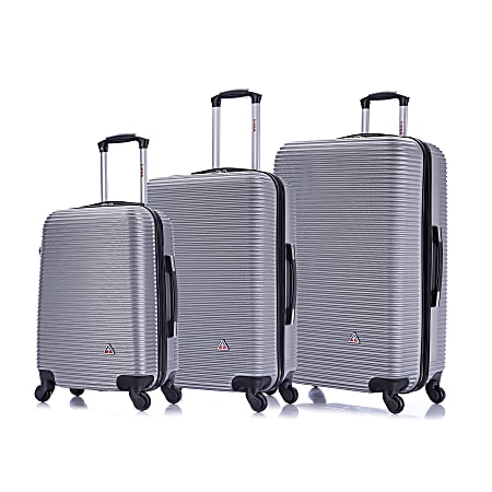 InUSA Royal ABS Rolling Luggage Set, Silver, Set Of 3 Pieces