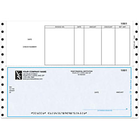 Custom Continuous Accounts Payable Checks For Sage Peachtree®, 9 1/2" x 6 1/2", 2-Part, Box Of 250