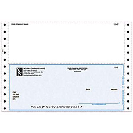 Custom Continuous Multipurpose Voucher Checks For Sage Peachtree®, 9 1/2" x 6 1/2", 2-Part, Box Of 250