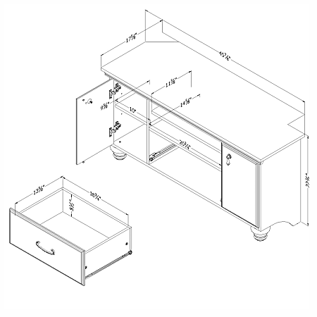 South Shore Noble Corner TV Stand For TVs Up To 55 Gray Maple