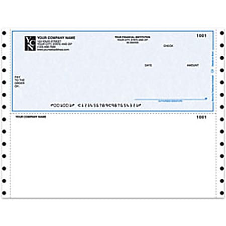 Continuous Multipurpose Voucher Checks, 9 1/2" x 7", 2-Part, Box Of 250, MP44, Top Voucher