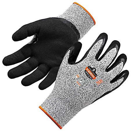 Ergodyne ProFlex 7031 Polyethylene Nitrile-Coated Gloves, Small, Gray