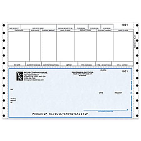 Continuous Payroll Checks For Sage Peachtree®, 9 1/2" x 7", 3 Parts, Box Of 250