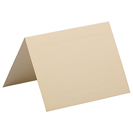 JAM Paper® Fold-Over Cards, With Panel, A6, 4 5/8" x 6 1/4", Strathmore Ivory, Pack Of 25