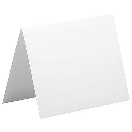 JAM Paper® Fold-Over Cards, With Panel, A6, 4 5/8" x 6 1/4", Strathmore Bright White, Pack Of 25