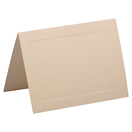 JAM Paper® Strathmore Fold-Over Cards, With Panel, 5" x 6 5/8", Ivory, Pack Of 25