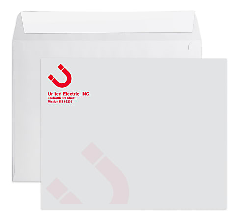 Peel & Seal, White Wove Open Side Catalog Mailing Envelopes, 1-Color, Custom 10" x 13", Box Of 500