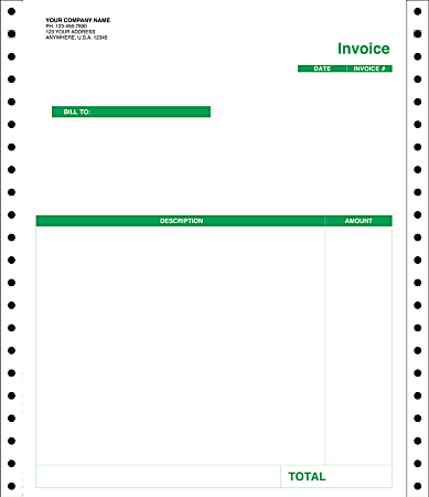 Custom Continuous Forms For Invoice, QuickBooks®, 9 1/2" x 11", 3-Part, Box Of 250