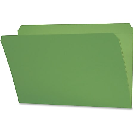 Smead Colored Folders with Reinforced Tab - Legal - 8.5" x 14" - Straight Tab Cut - 100 / Box - 11pt. - Green
