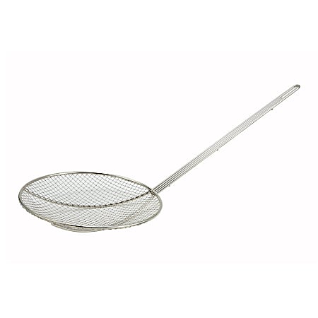 Winco Round Metal Skimmer, 6", Silver