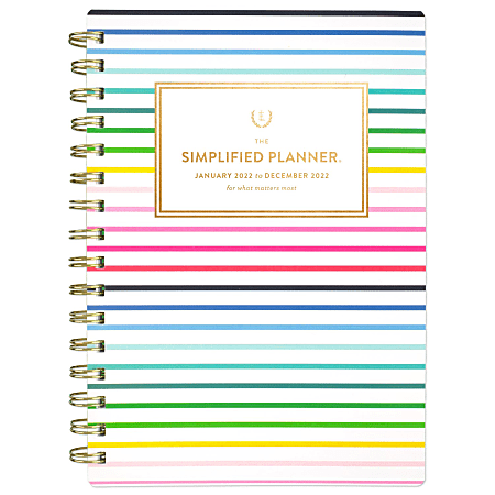 Simplified by Emily Ley Happy Stripe Weekly/Monthly Planner 2021 Pocket