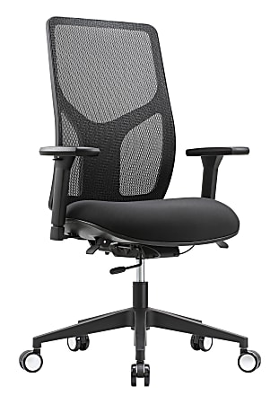 WorkPro® 4000 Series Multifunction Ergonomic Mesh/Fabric High-Back Executive Chair, Black/Black