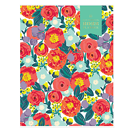 Day Designer Monthly Planner, 8-1/2" x 11", Floral Sketch, January To December 2022, 137363