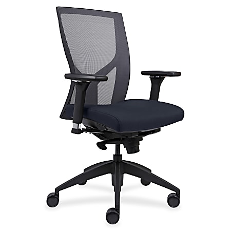 Lorell® High-Back Mesh/Fabric Chair, Dark Blue