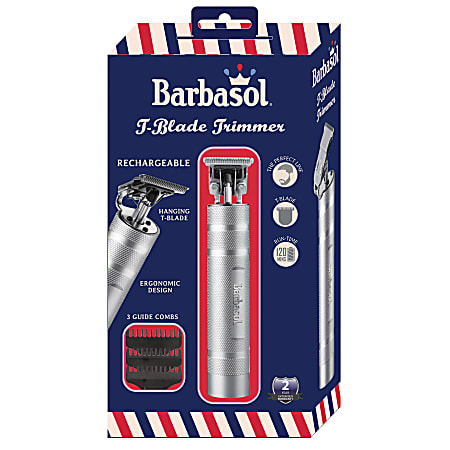 Barbasol Rechargeable Zero-Gapped T-Blade Trimmer, Silver