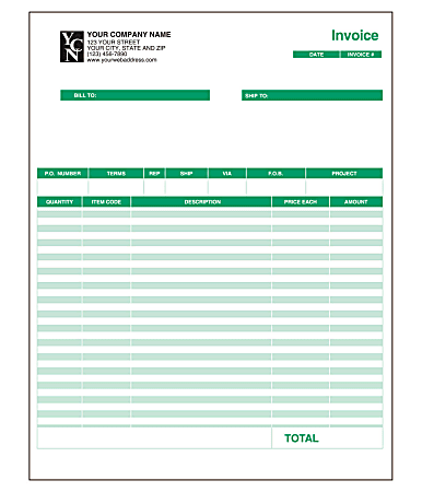 Custom LF-CI80 Laser Forms, Invoice For QuickBooks®, 8 1/2" x 11",  Box Of 250