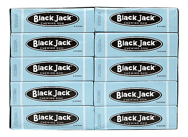 Black Jack Chewing Gum, 5 Sticks Per Pack, Box Of 40 Packs