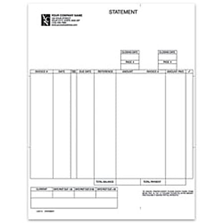 Custom Laser Statement For DACEASY®, 8 1/2" x 11", 1 Part, Box Of 250