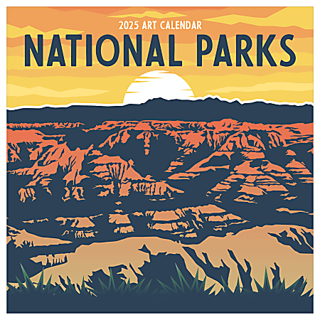 2025 TF Publishing Monthly Wall Calendar, 12” x 12”, National Parks - Art, January 2025 To December 2025