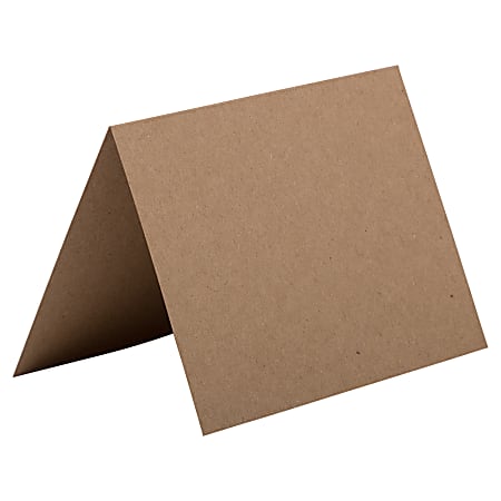 JAM Paper® Fold-Over Cards, 4 Bar, 3 1/2" x 4 7/8", 100% Recycled, Brown, Pack Of 25
