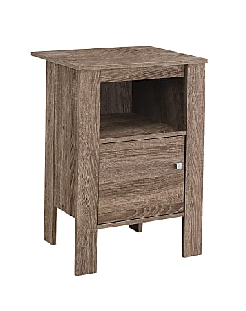 Monarch Specialties Emiliano Accent Table, 24-1/4"H x 17-1/4"W x 14"D, Dark Taupe