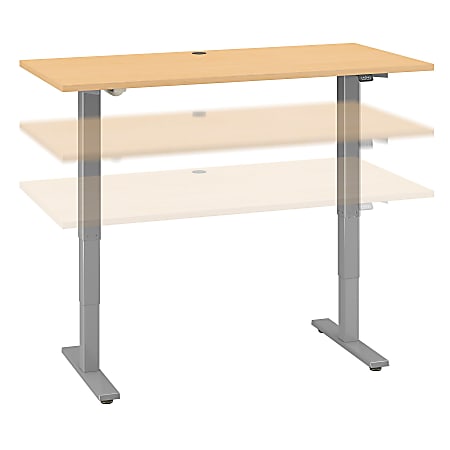 Move 40 Series by Bush Business Furniture Electric Height-Adjustable Standing Desk, 60" x 30", Natural Maple/Cool Gray Metallic, Standard Delivery
