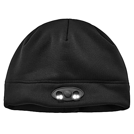 Ergodyne N-Ferno 6804 LED Light Fleece Skull Cap Beanie Hat, Black