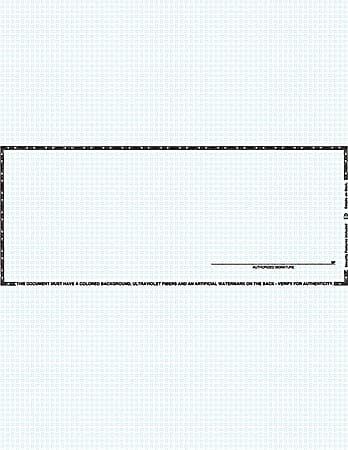 Custom Laser Check Middle With Signature, 8 1/2" x 11", Box Of 500