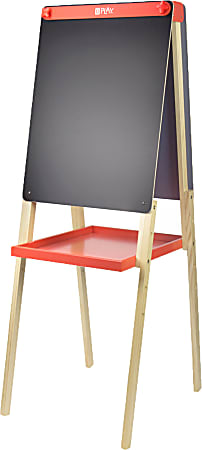 U Brands® U Play Children's Double-Sided Adjustable Art Floor Easel, 47-5/8" x 20-7/8", Black/White