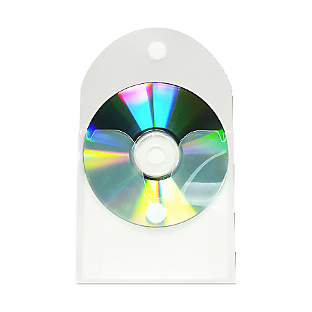 Baumgartens Top Loaded Adhesive CD/DVD Pockets 1 CD/DVD 5 Pack Clear (61801) - 1 x CD/DVD Capacity - For 5" x 5" Sheet - Clear - Plastic - 5 / Pack