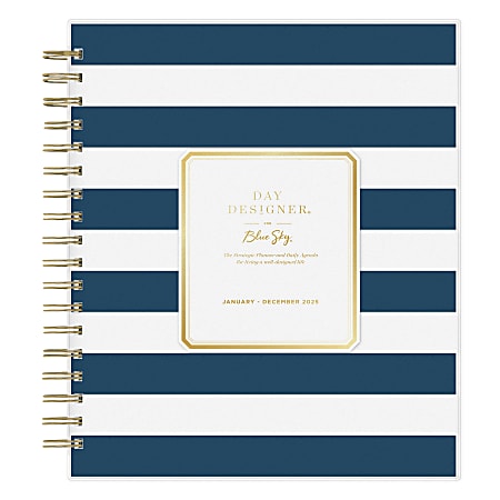 2025 Day Designer DailyMonthly Planning Calendar 8 x 10 Rugby Stripe ...