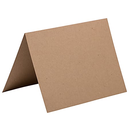 JAM Paper® Fold-Over Cards, 4 3/8" x 5 7/16", 100% Recycled, Brown, Pack Of 25