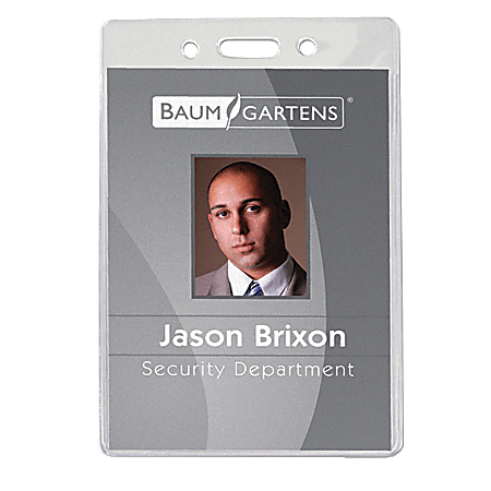 Baumgartens® ID Badge Holder, 4" x 3 5/8", Clear, Pack Of 50