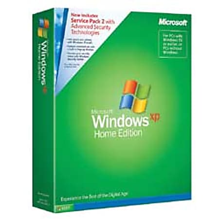 Microsoft® Windows® XP Home Edition With SP2, Full Version, Traditional Disc