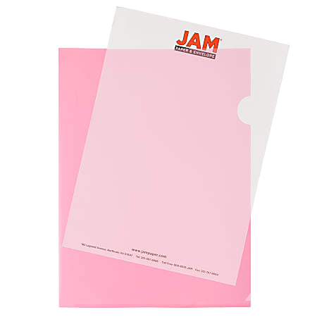 JAM Paper® Plastic Sleeves, 9" x 11 1/2", 1" Capacity, Red, Pack Of 12