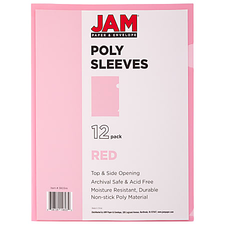  JPD2226316988G  JAM Paper Plastic Sleeves, 9 x 11.5, Clear, 12  Pack (2226316988g)