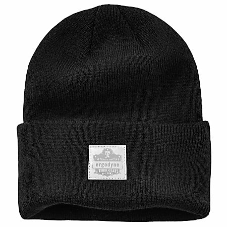 Ergodyne N-Ferno 6806 Acrylic Cuffed Rib Knit Beanie Hat, Black