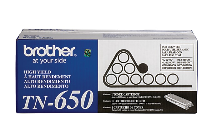 Brother® TN-650 Black High Yield Toner Cartridge, TN-650BK