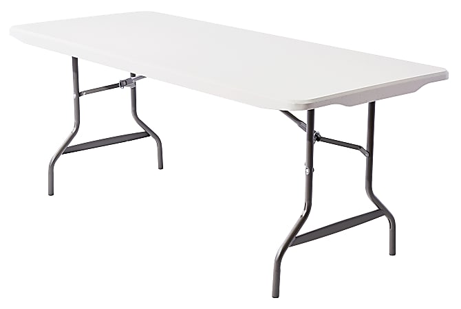 Realspace® Molded Plastic Top Folding Table, 6'W, Gray Granite